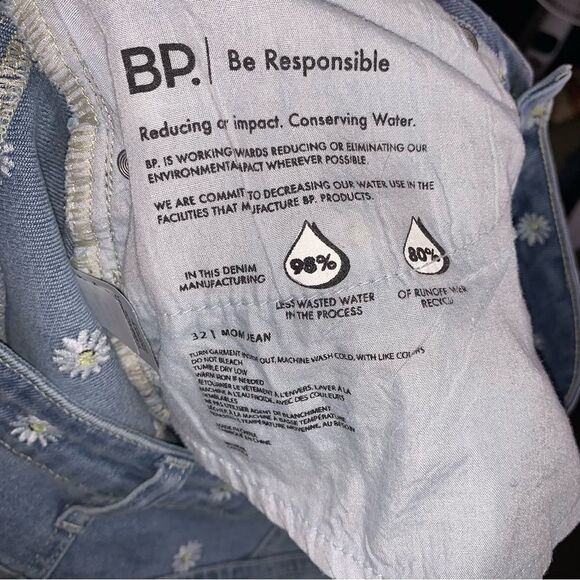 BP. Floral Embroidered Mom Jeans - Picture 5 of 6